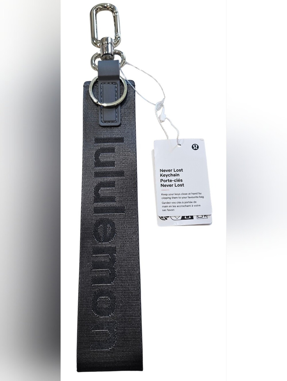 Lululemon Never Lost Keychain In Gray, New!